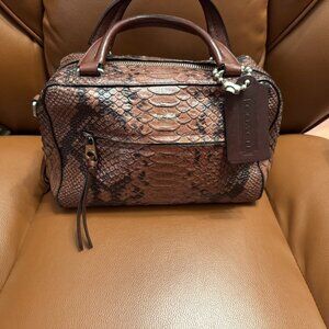 Coach Bleecker Toaster Satchel Snake Embossed Leather 32382